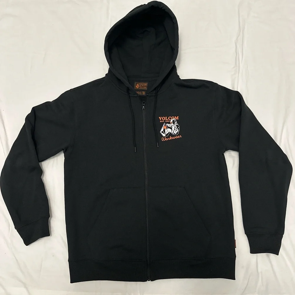 Volcom Black Workwear Zip-Up Sz Medium - Picture 3 of 4